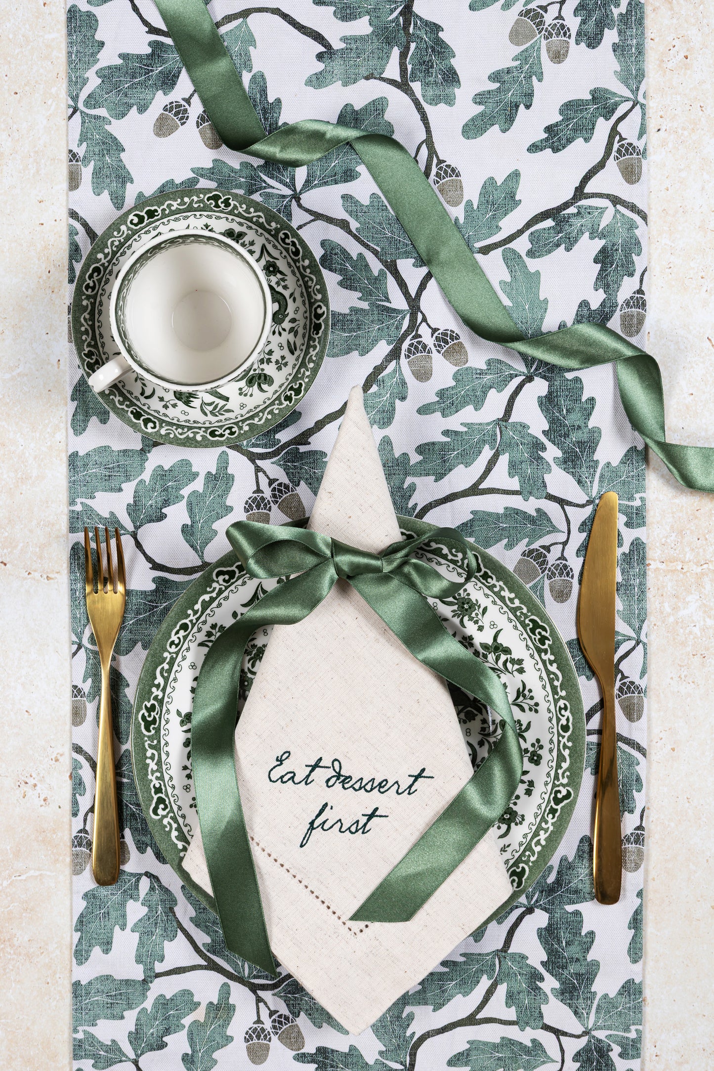 Eat Dessert First Embroidered Napkins (Pair)