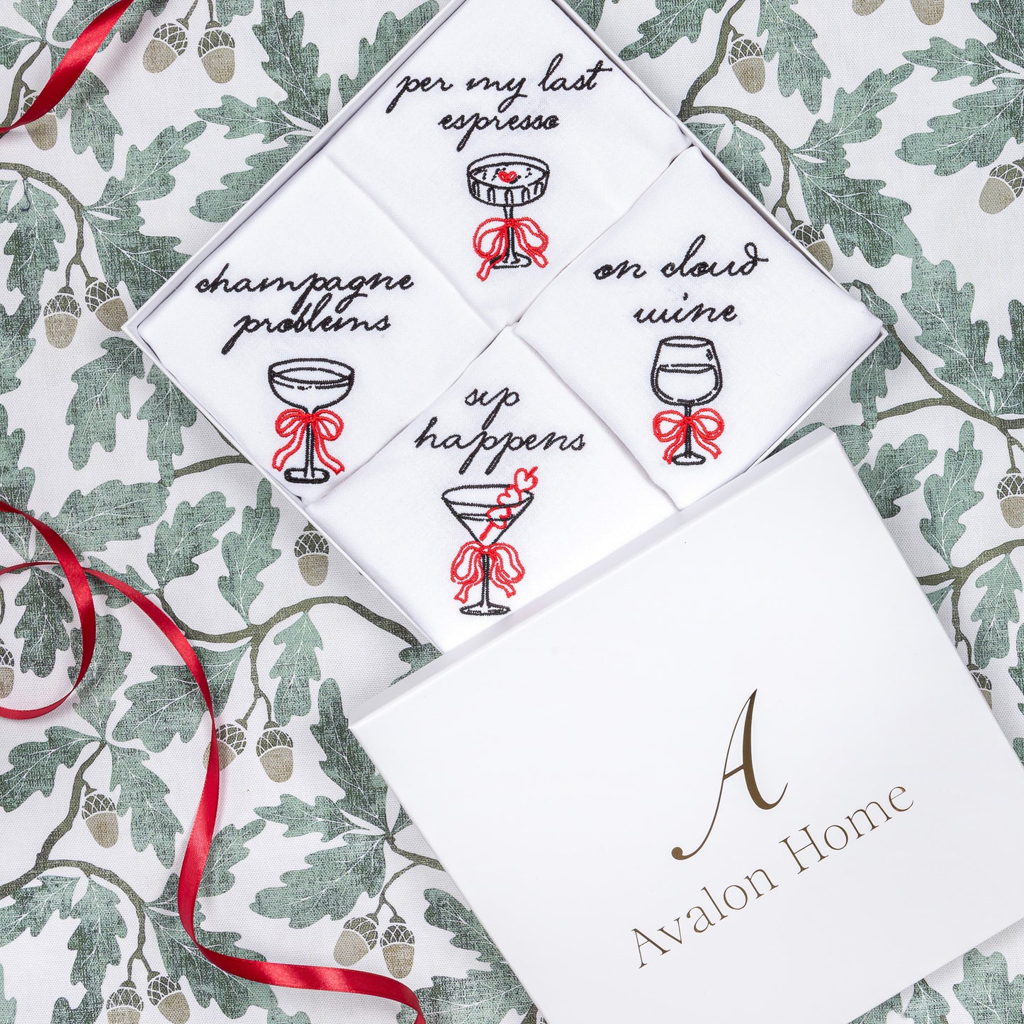 The Liquid Therapy Collection - Embroidered Napkin Gift Set