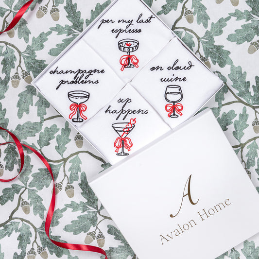The Liquid Therapy Collection - Embroidered Napkin Gift Set