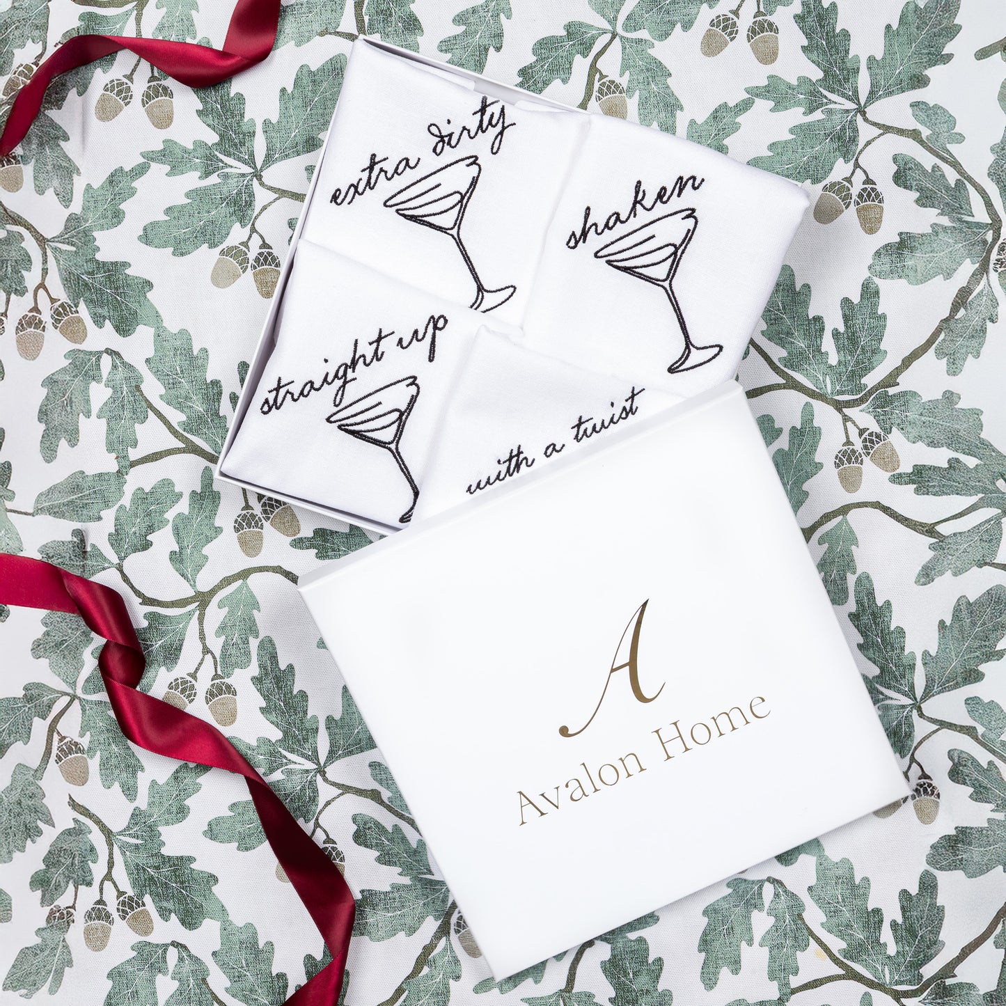 The Martini Collection - Embroidered Napkin Gift Set