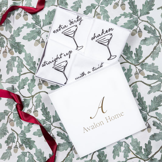 The Martini Collection - Embroidered Napkin Gift Set