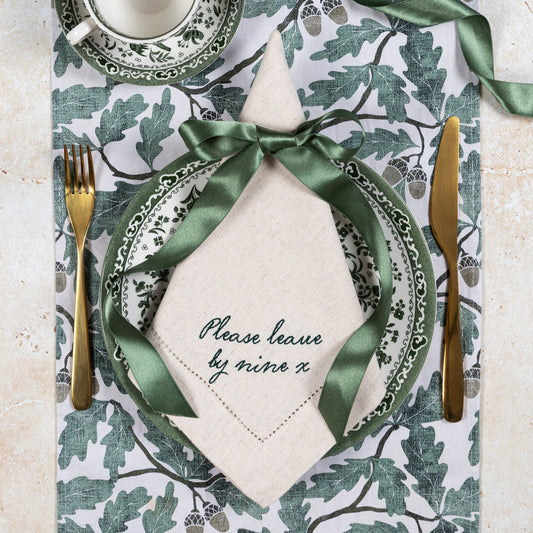 Please Leave By Nine Napkins (Pair)