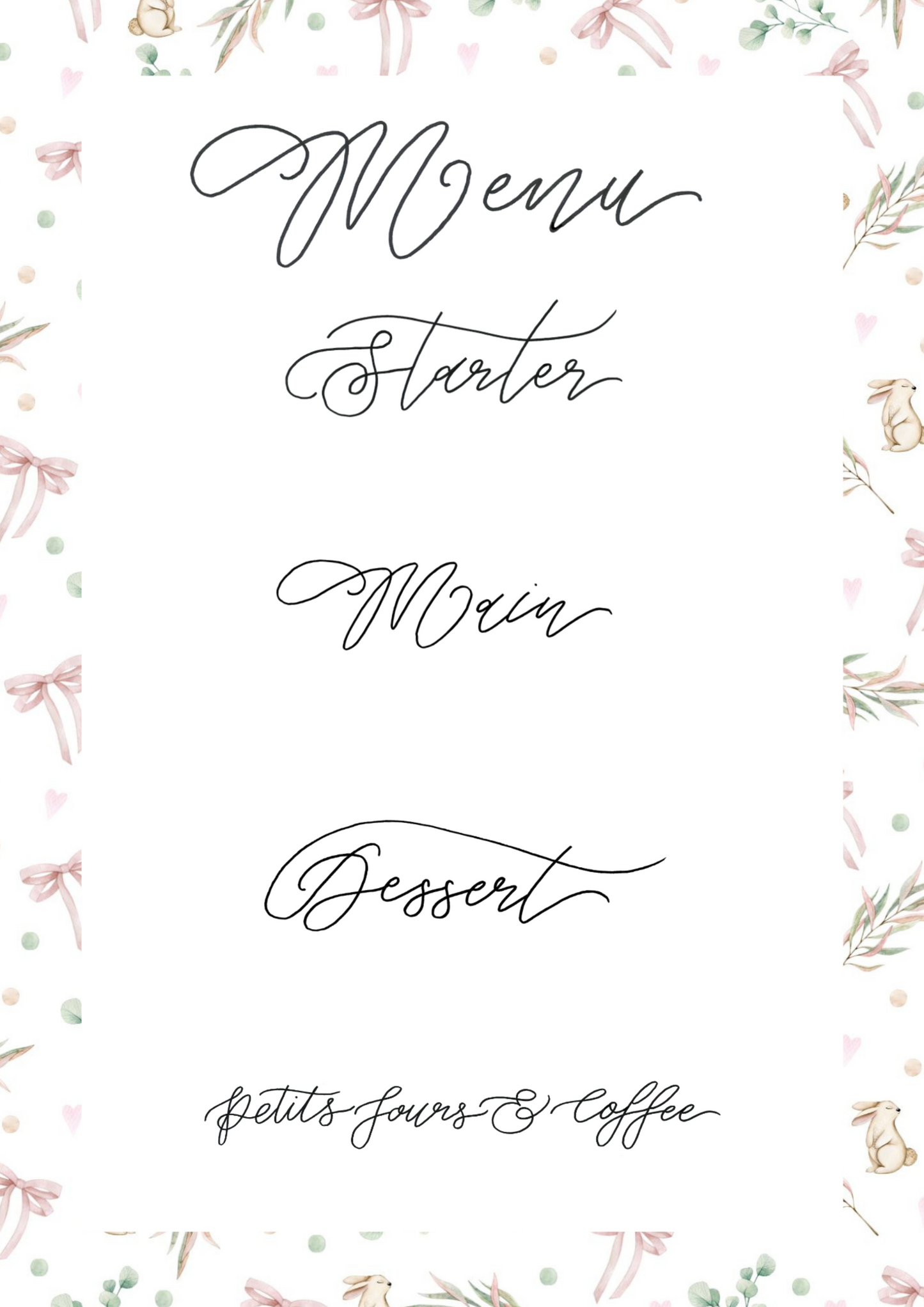 Bunnies and Bows Downloadable Menu