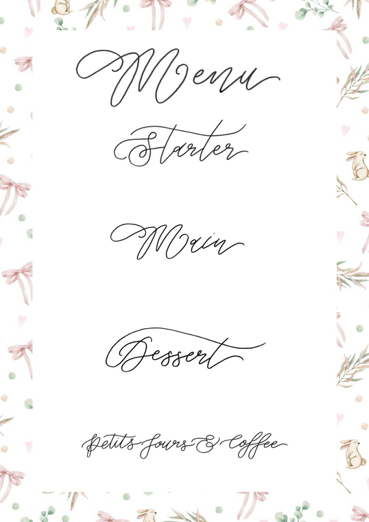 Bunnies and Bows Downloadable Menu