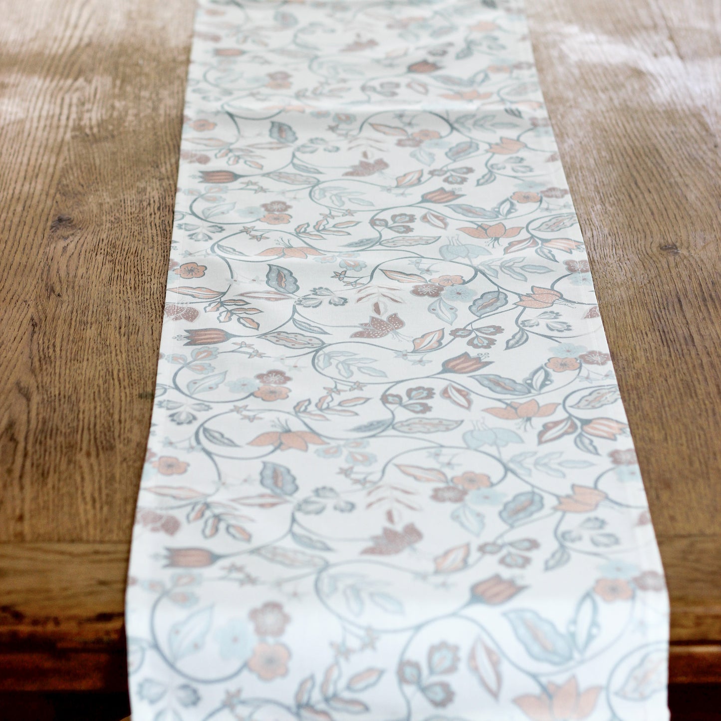 Vintage Floral Table Runner - Periwinkle