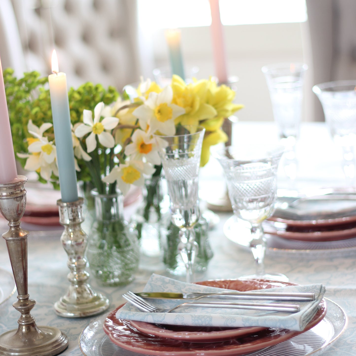 Blue Frills Tablecloth