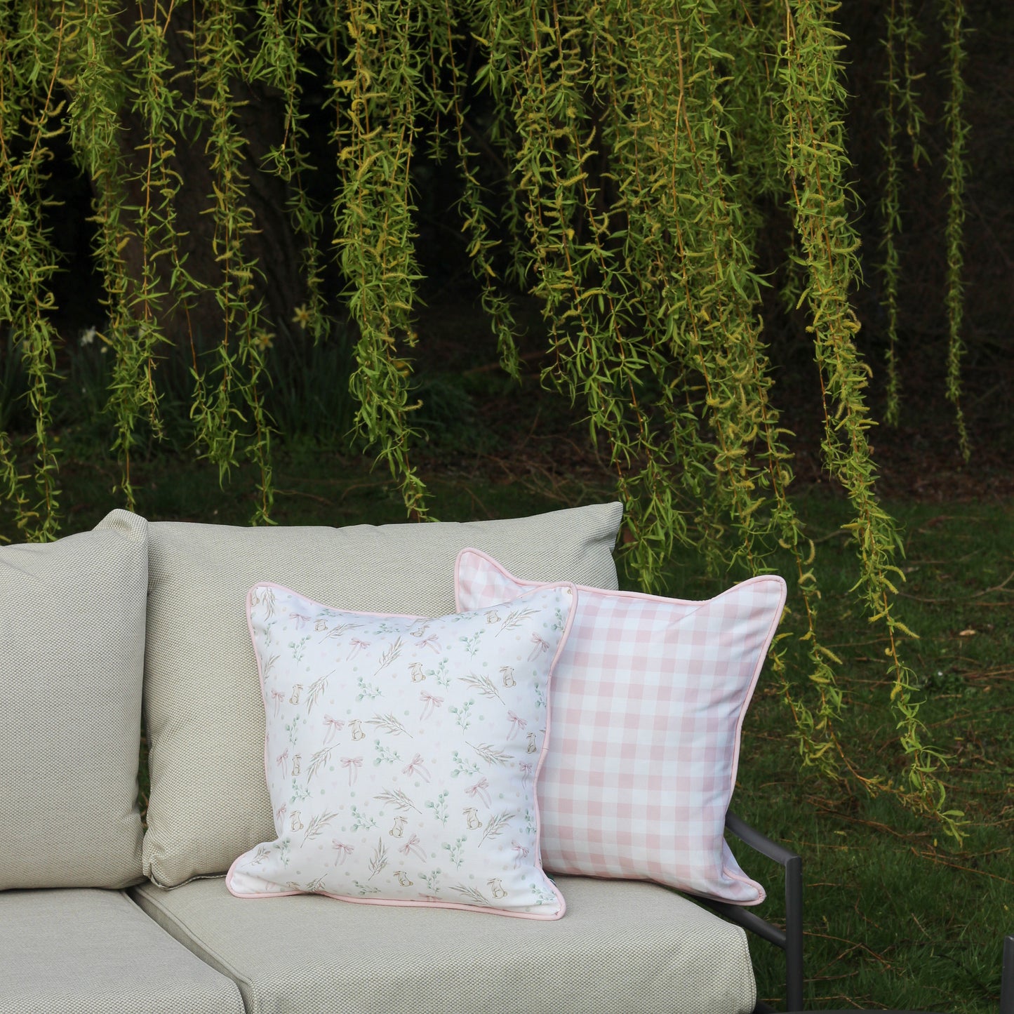 Pink Gingham Cushion