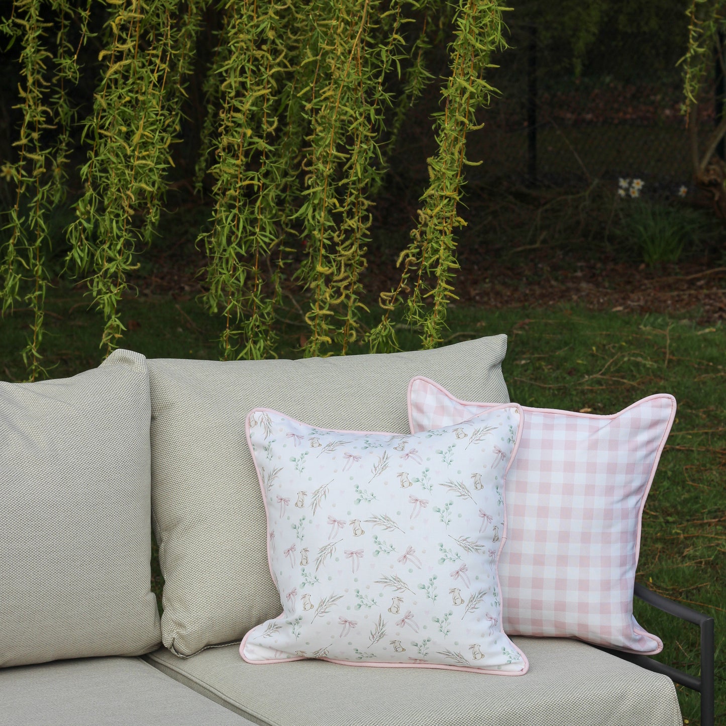 Pink Gingham Cushion