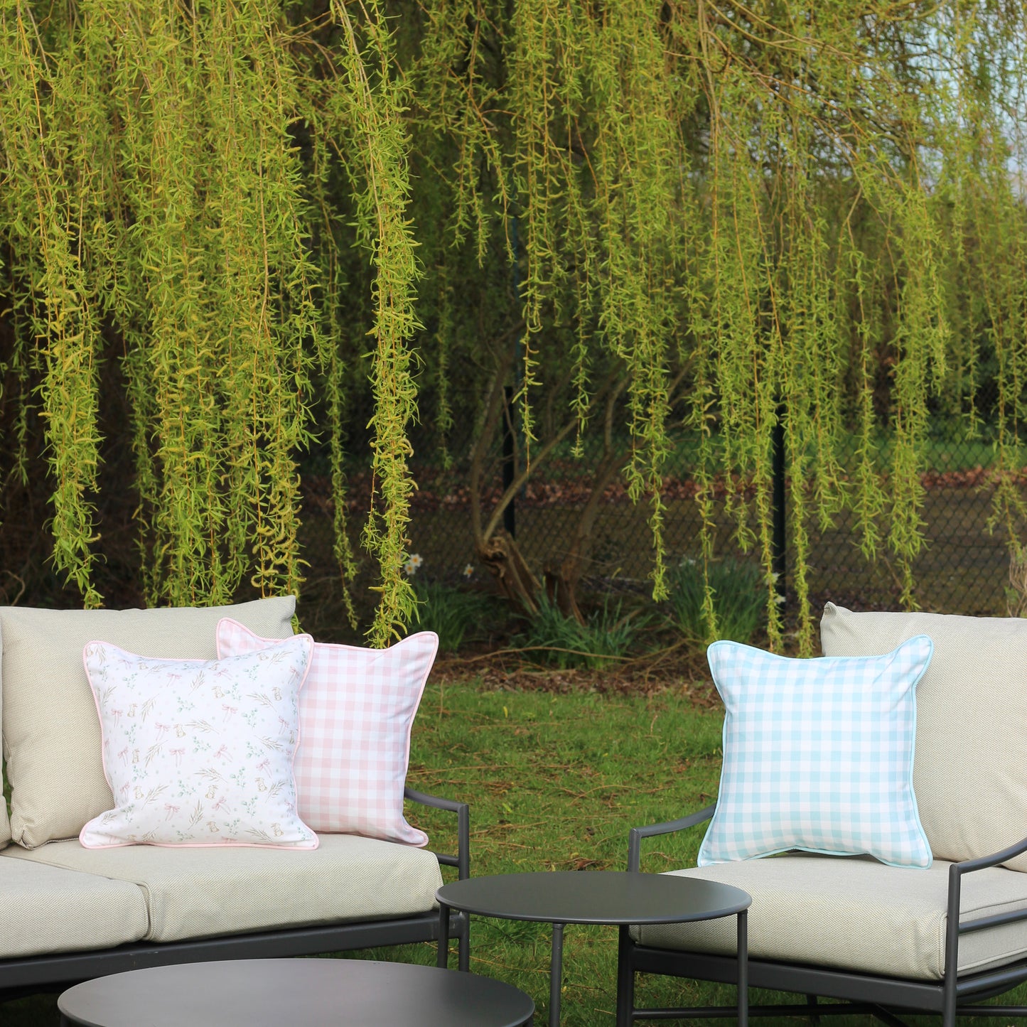 Blue Gingham Cushion