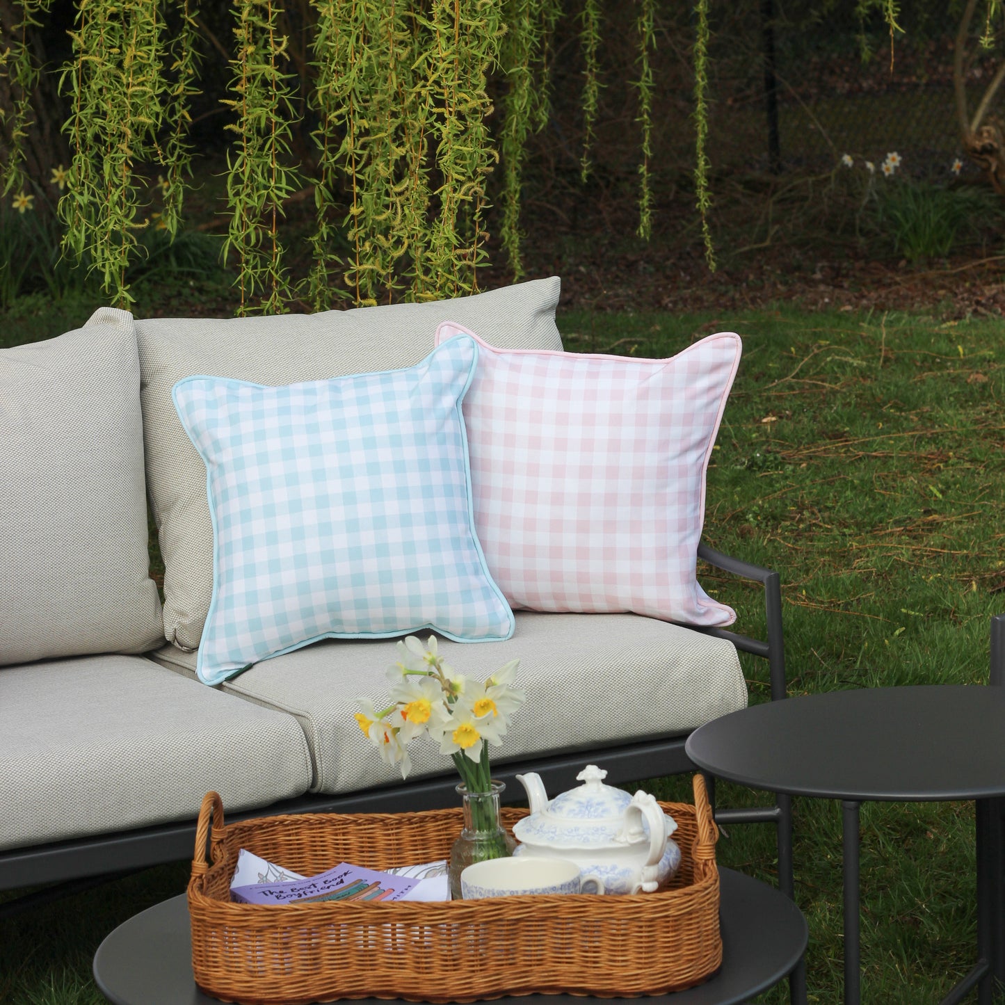 Blue Gingham Cushion