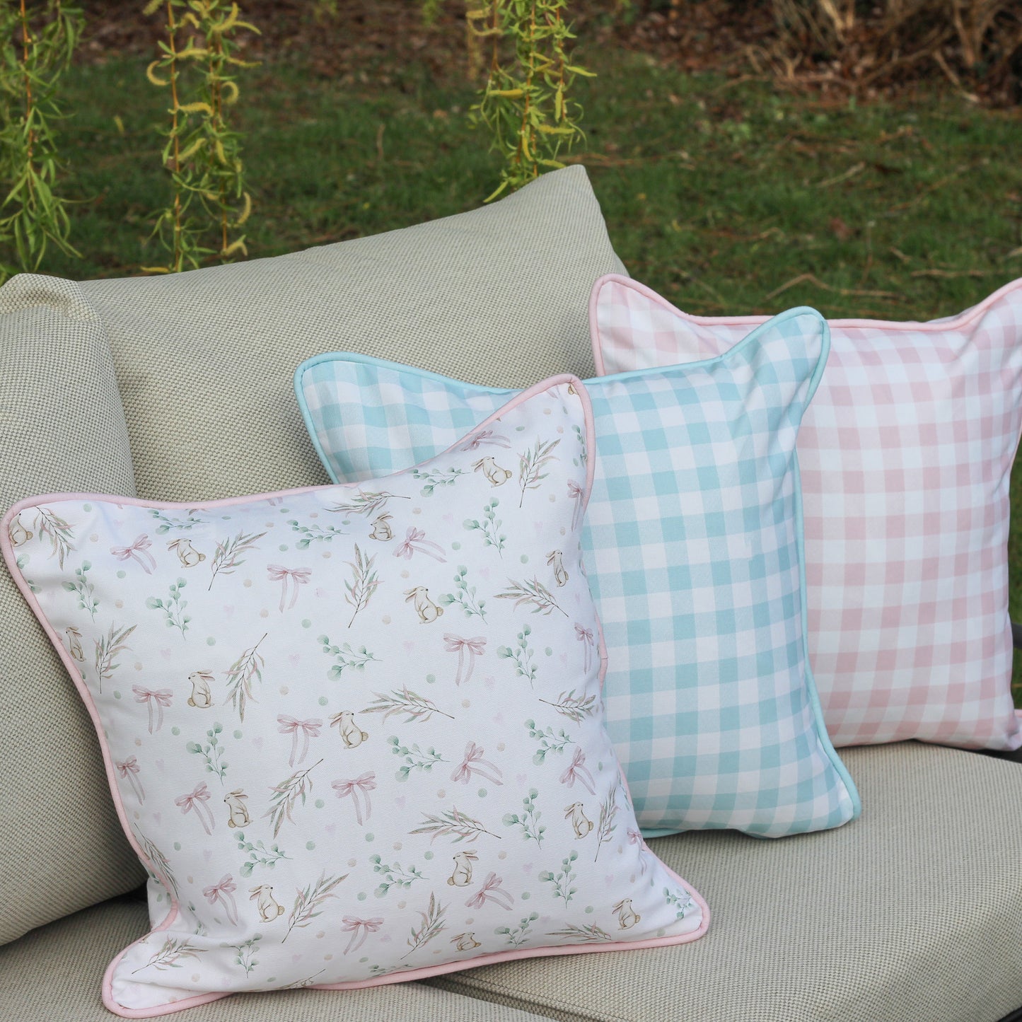 Blue Gingham Cushion