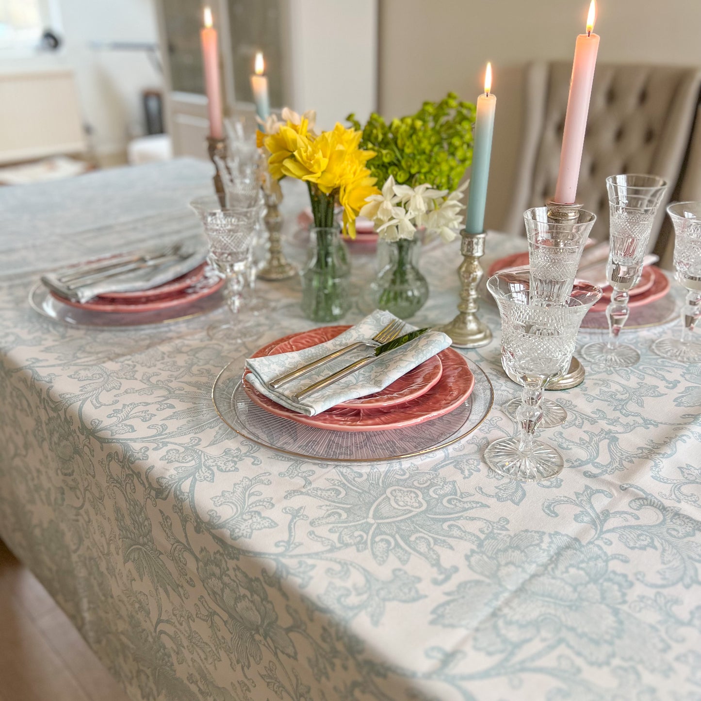 Blue Frills Tablecloth