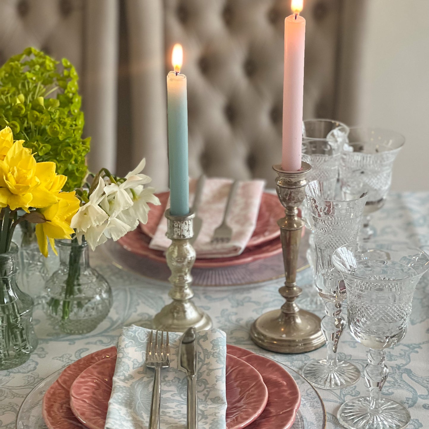 Blue Frills Tablecloth