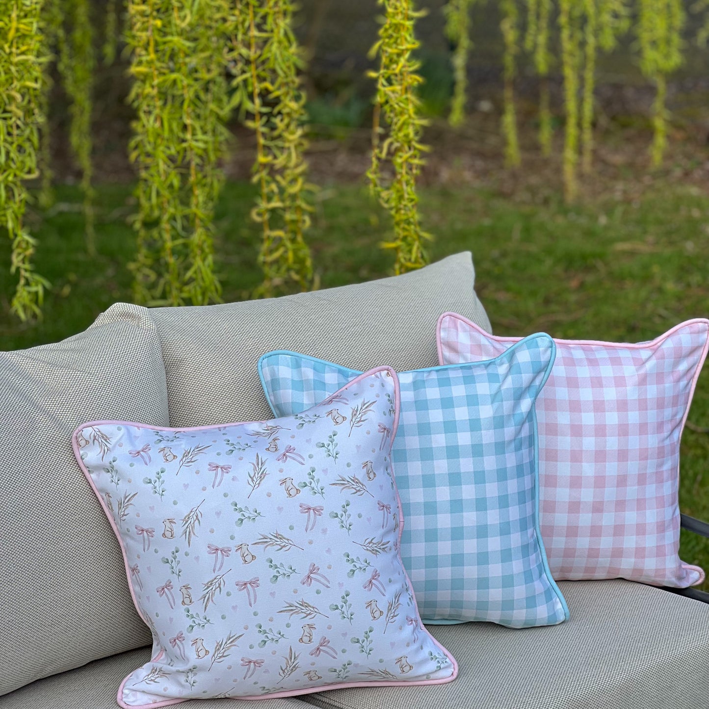 Blue Gingham Cushion