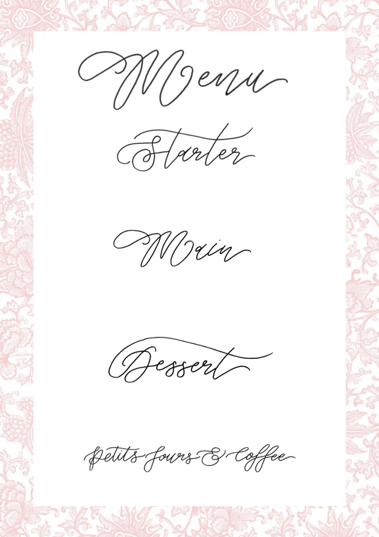 Pink Frills Downloadable Menu